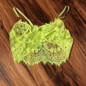 Never worn Plus neon eyelet longline bralet